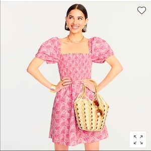 JCrew puff sleeve smocked dress